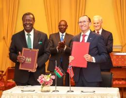File image of Prime CS Musalia Mudavadi with Norway’s Minister of Foreign Affairs Espen Barth.