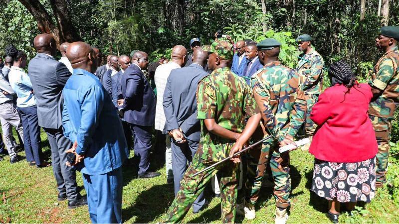 File image of government officials at Imenti Forest