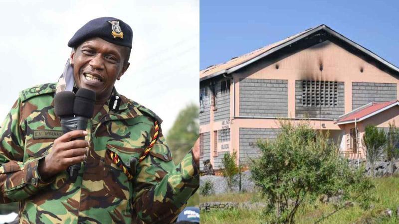 File image of Former Deputy Inspector General of Police Edward Mbugua and the Utumishi Girls' Senior School dormitory