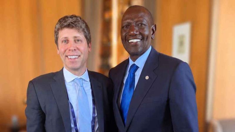 File image of OpenAI CEO Sam Altman and President William Ruto