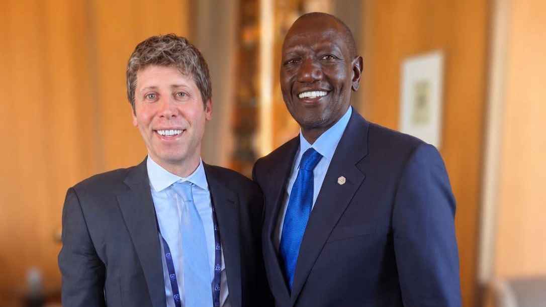 File image of OpenAI CEO Sam Altman and President William Ruto
