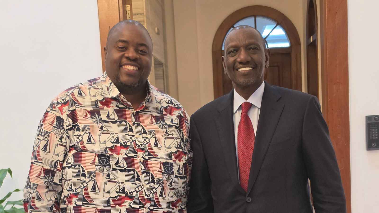 File image of Wicknell Chivayo and President William Ruto