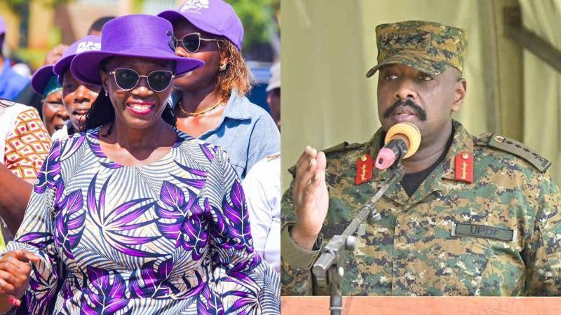 File image of Martha Karua and General Muhoozi Kainerugaba