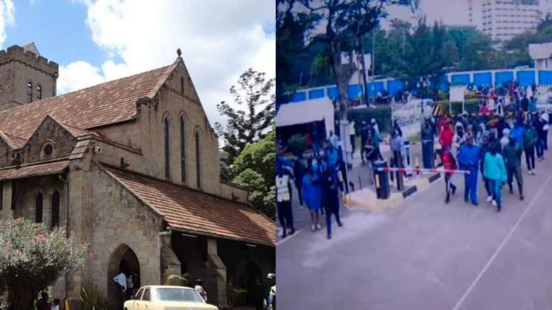File image of the All Saints' Cathedral and suspected goons at the premises