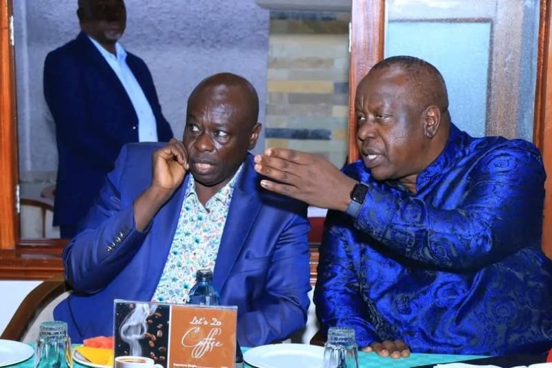 A file photo of Former Interior CS Fred Matiang'i and former Deputy President Rigathi Gachagua.