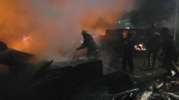 File image of a massive fire at the Machakos Mitumba Market.