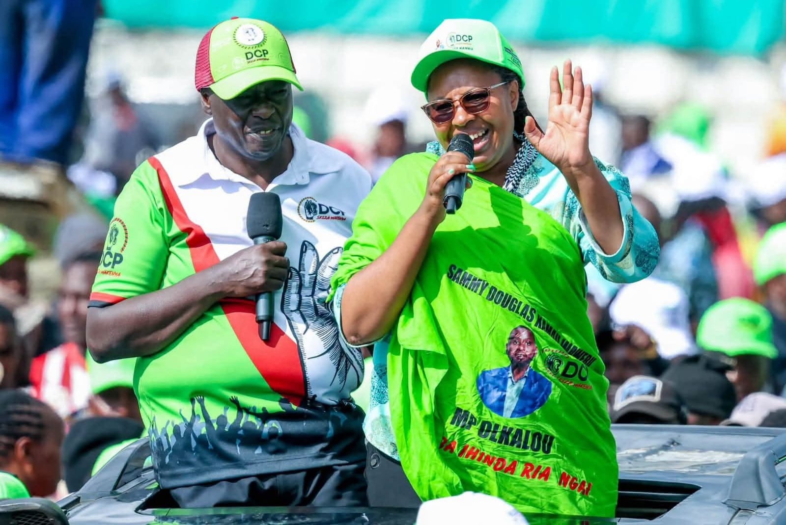 File image of Rigathi Gachagua and Wanjiku Muhia.