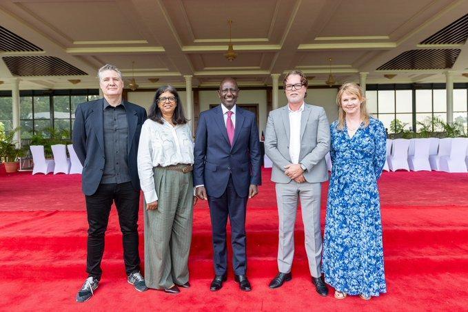 A file photo of President William Ruto with a delegation from the International Federation of the Phonographic Industry.