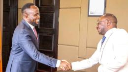 File image of Trans Nzoia Governor George Natembeya and IEBC Commissioner Moses Alutalala Mukhwana