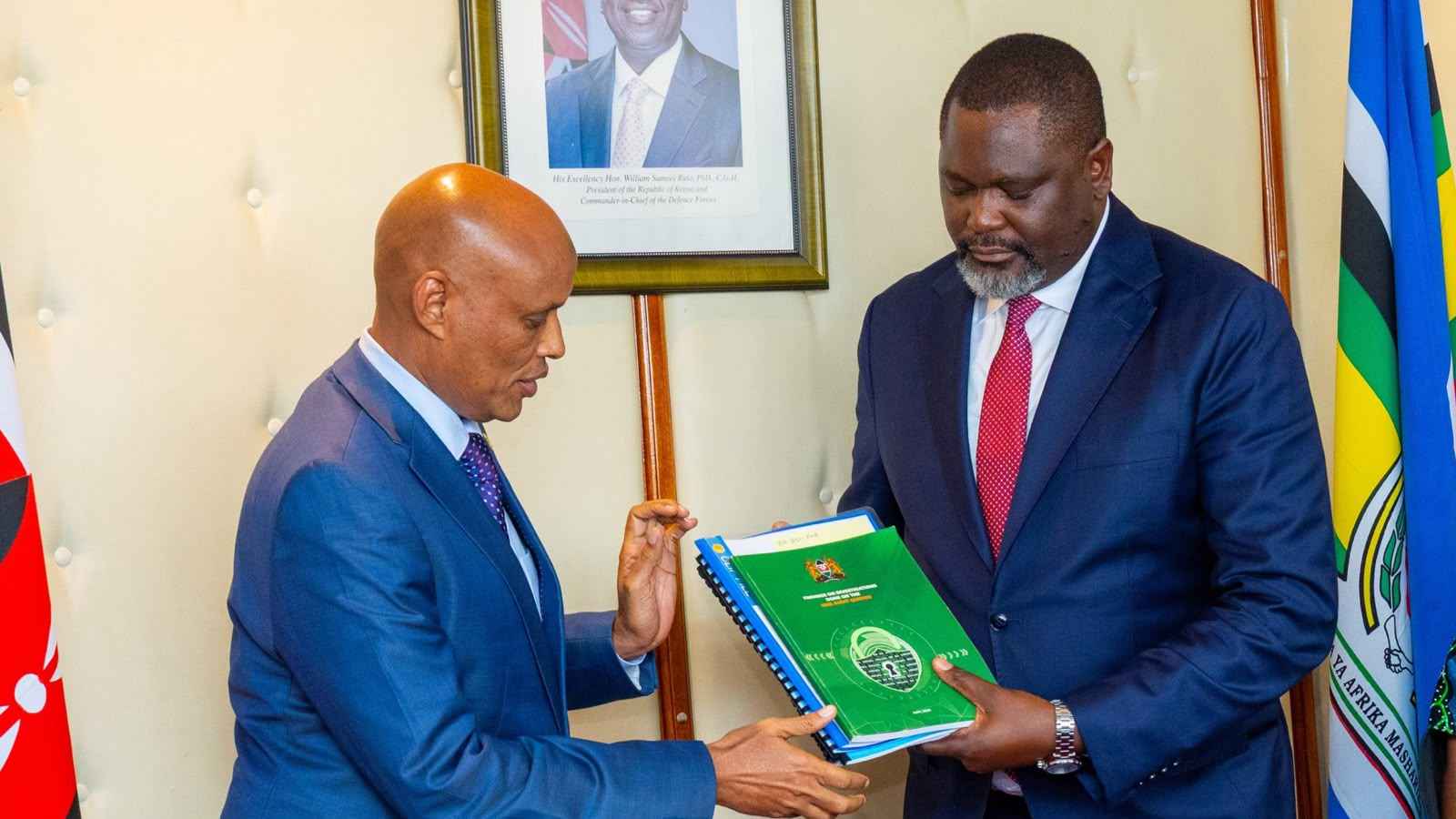 File image of DCI boss Mohamed Amin and Public Service Cabinet Secretary Geoffrey Ruku
