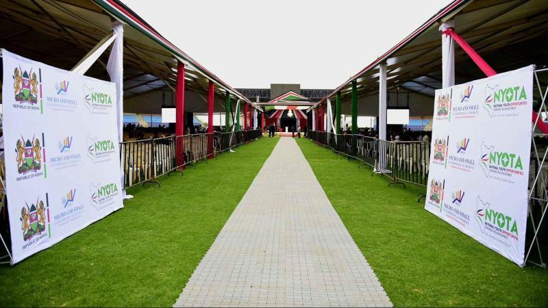 File image of the NYOTA disbursement event at Ulinzi Sports Complex