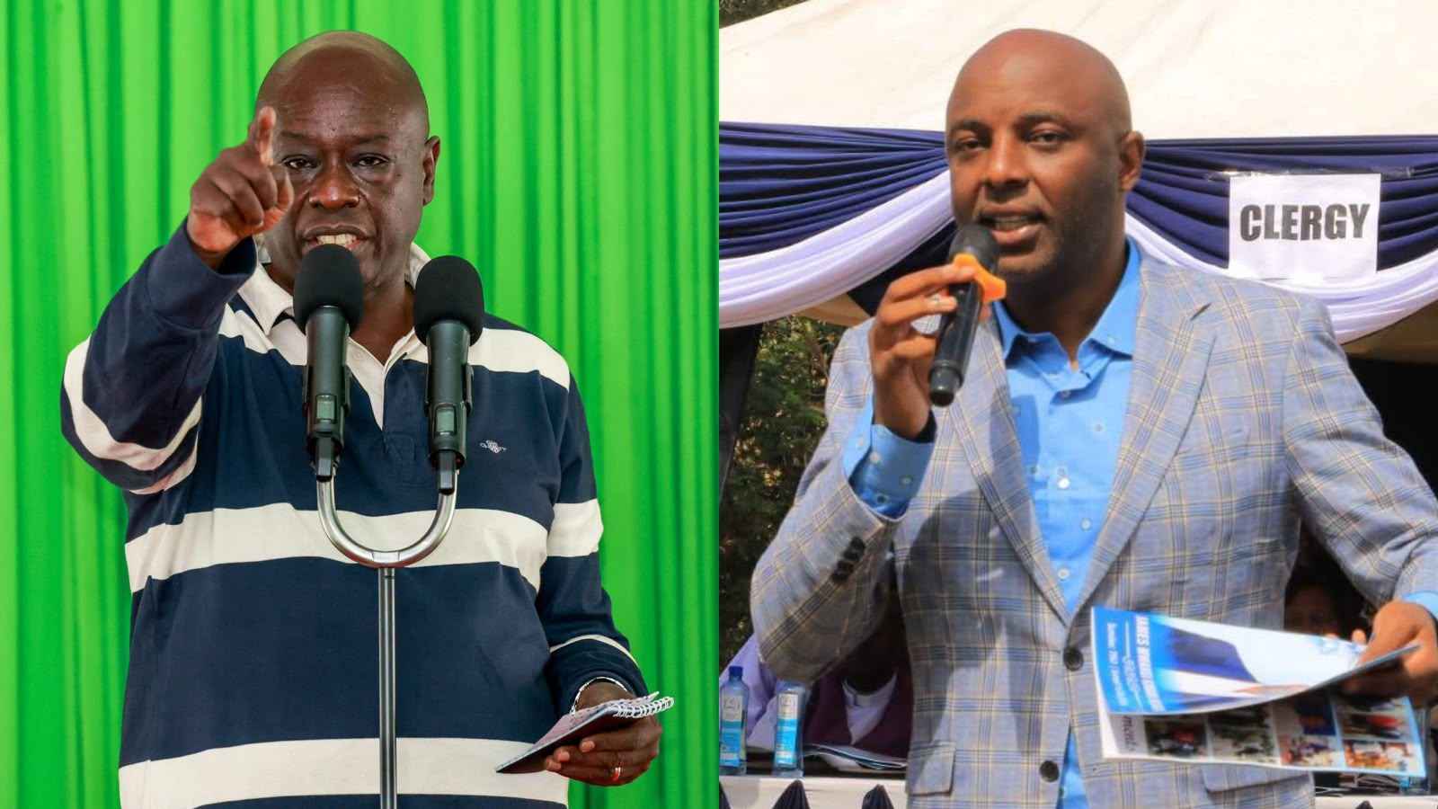 File image of former Deputy President Rigathi Gachagua and Murang'a Governor Irungu Kang'ata