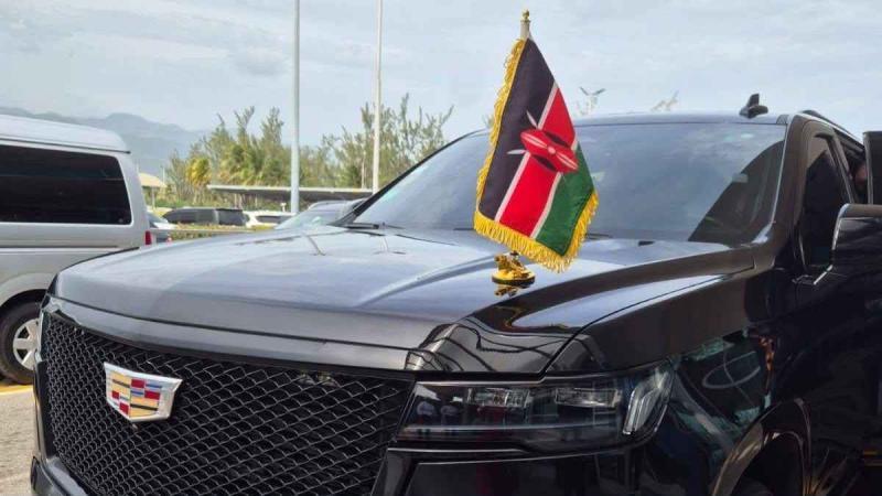 File image of a Kenyan flag mounted on a vehicle at the Kenyan High Commission in Kingston