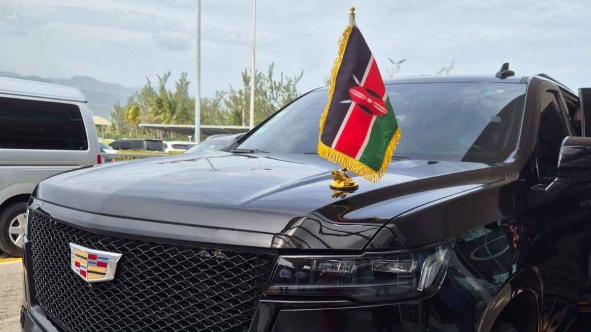 File image of a Kenyan flag mounted on a vehicle at the Kenyan High Commission in Kingston