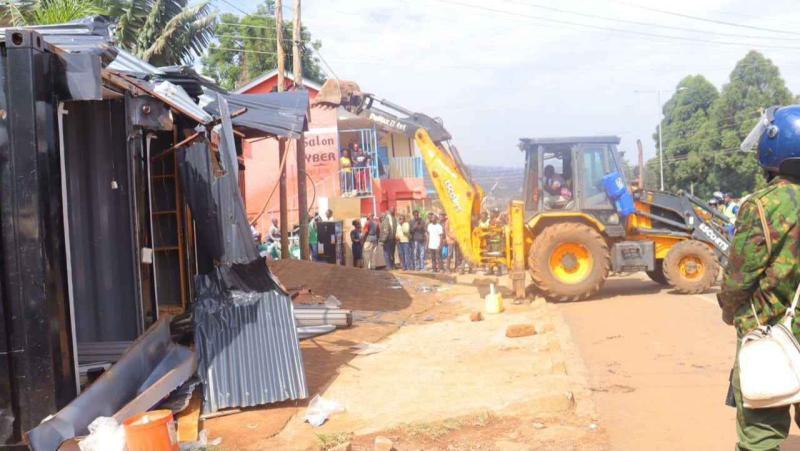 File image of the KeNHA demolitions