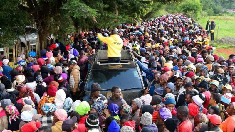 File image of UDA candidate Muchina Nyagah campaigning in Ol Kalou