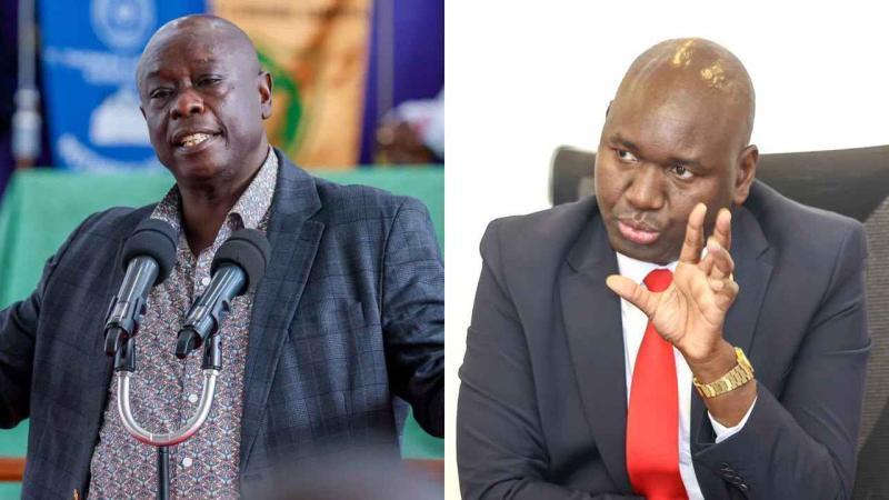 File image of former Deputy President Rigathi Gachagua and Tourism Principal Secretary Julius Bitok