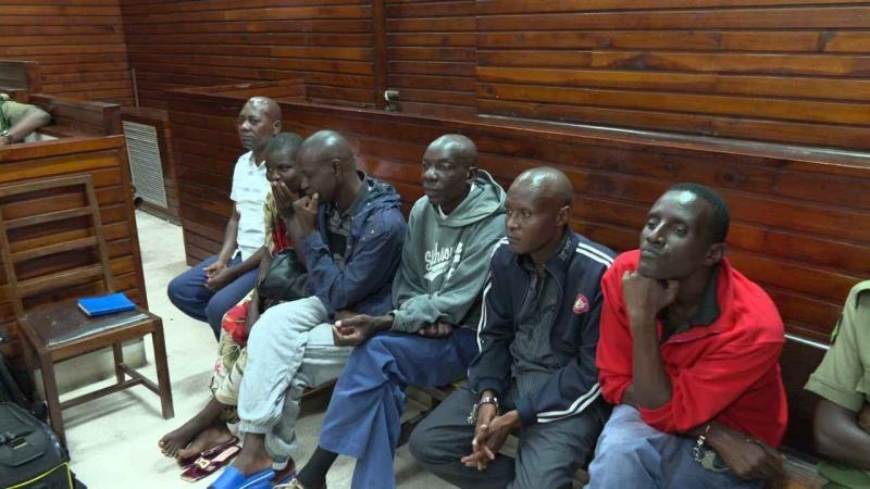 File image of Pastor Paul Mackenzie and his co-accused in court