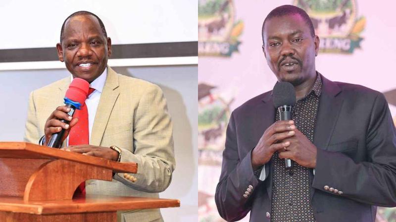 File image of Uasin Gishu Governor Jonathan Bii and Senator Jackson Mandago