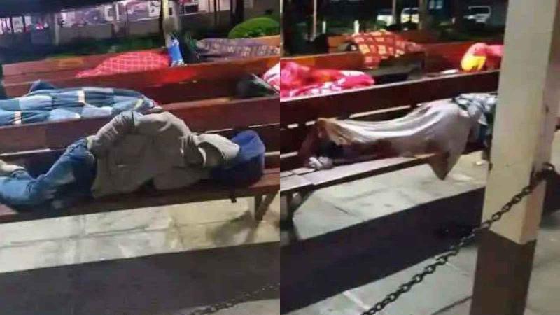 File image of people sleeping outside Nakuru County Referral and Teaching Hospital