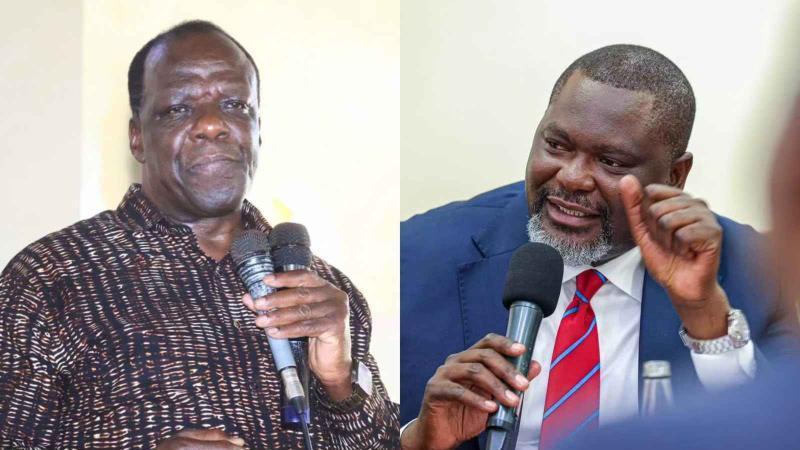 File image of Cooperatives and Micro, Small, and Medium Enterprises (MSMEs) Development Cabinet Secretary Wycliffe Oparanya and Public Service Cabinet Secretary Geoffrey Ruku