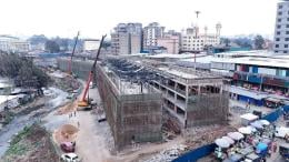File image of ongoing construction of the new modern Gikomba Market.