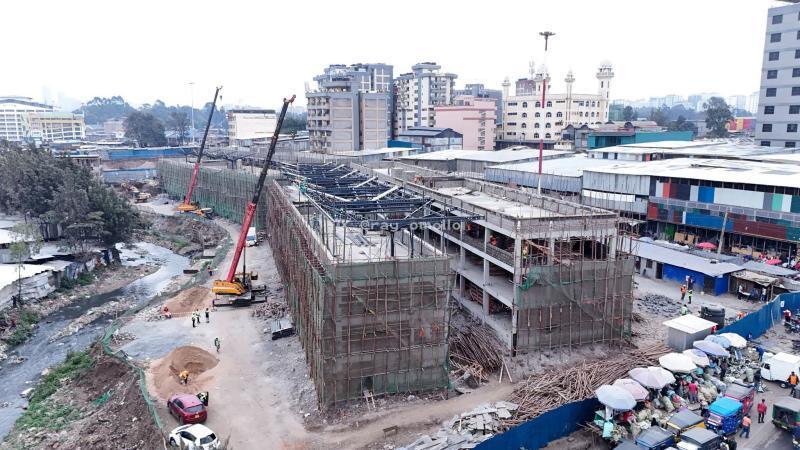 File image of ongoing construction of the new modern Gikomba Market.