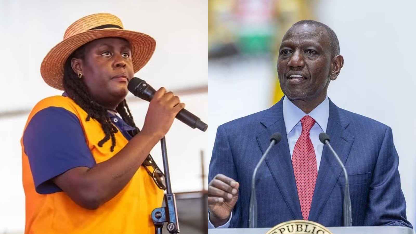 File image of EALA MP Winnie Odinga and President William Ruto