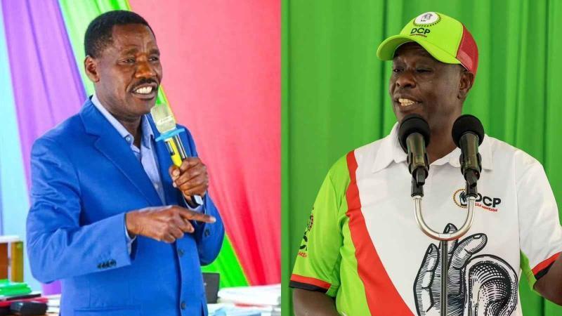 File image of PNU leader Peter Munya and former Deputy President Rigathi Gachagua