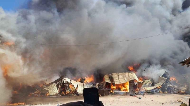 File image of the fire incident Dagahaley Market in Dadaab