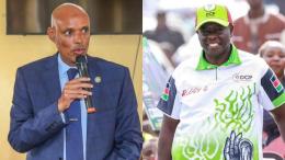 File image of DCI boss Mohamed Amin and former Deputy President Rigathi Gachagua