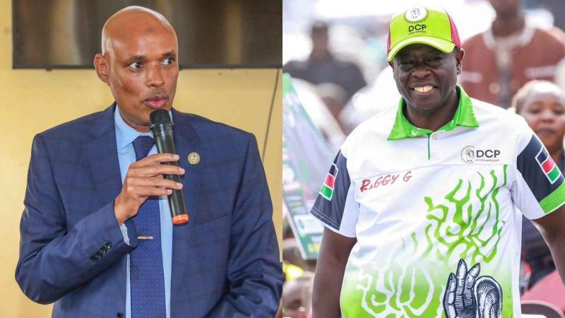 File image of DCI boss Mohamed Amin and former Deputy President Rigathi Gachagua