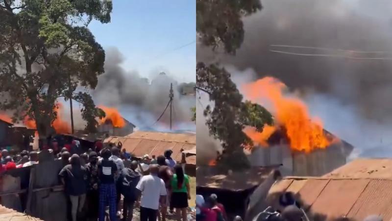 File image of the fire incident in Kangemi