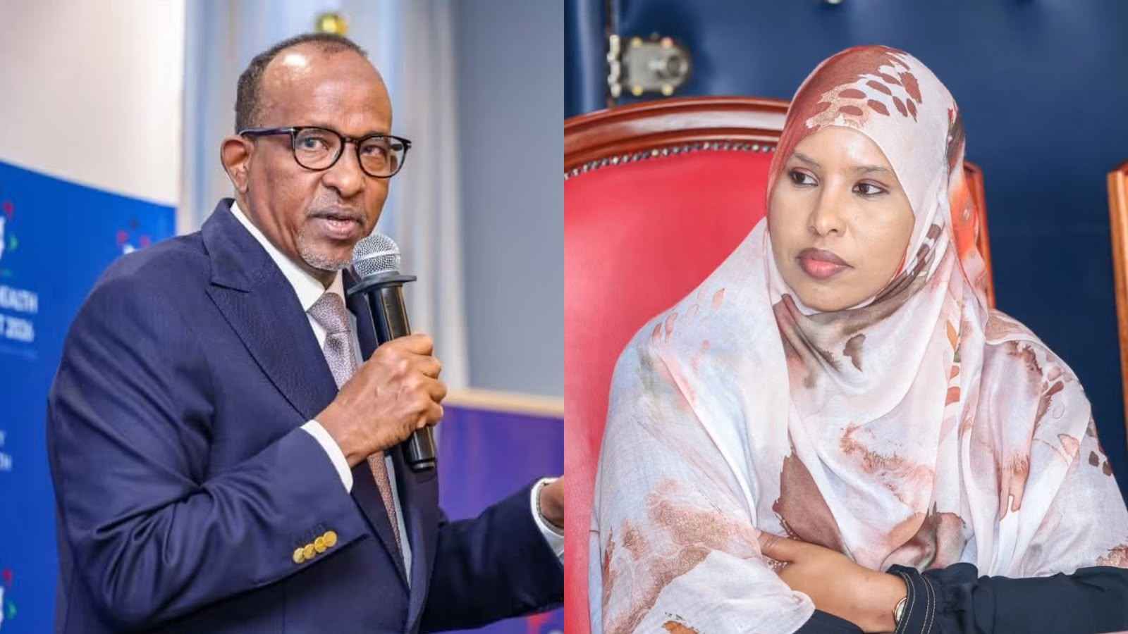 File image of Health Cabinet Secretary Aden Duale and EALA MP Falhada Dekow