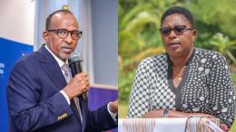 File image of Health Cabinet Secretary Aden Duale and former Public Service Cabinet Secretary Aisha Jumwa