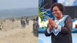 File image of a road in Homa Bay County and Governor Gladys Wanga