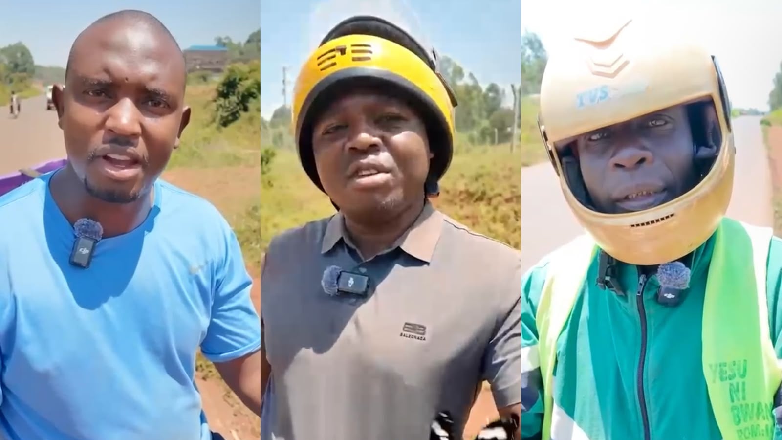 File image of locals Reagan Mwinami, Wycliffe Sande and John Okwomi