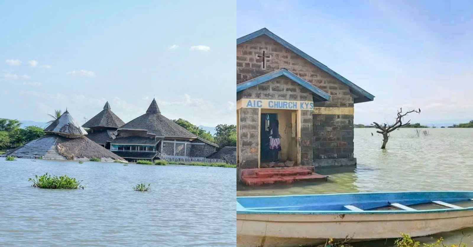 File image of affected buildings after Lake Baringo flooding