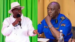 File image of former Deputy President Rigathi Gachagua and Inspector General of Police Douglas Kanja