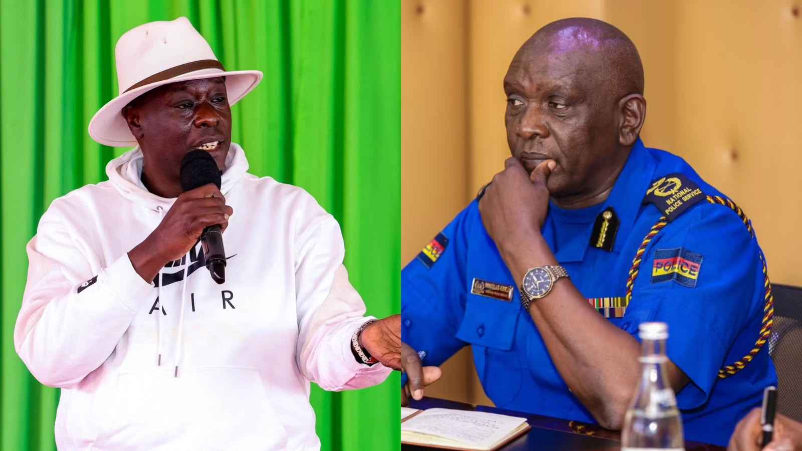 File image of former Deputy President Rigathi Gachagua and Inspector General of Police Douglas Kanja