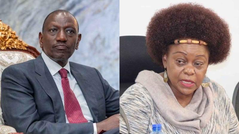 File image of President William Ruto and Suba North MP Millie Odhiambo
