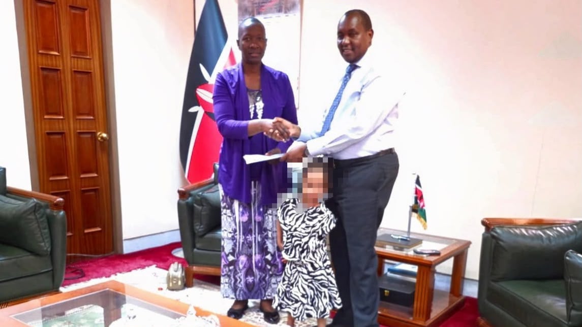 File image of Kenyan Ambassador to Saudi Arabia Joseph Masila with Baby Precious Wambui