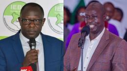 File image of IEBC Chairperson Erastus Edung Ethekon and former Deputy President Rigathi Gachagua