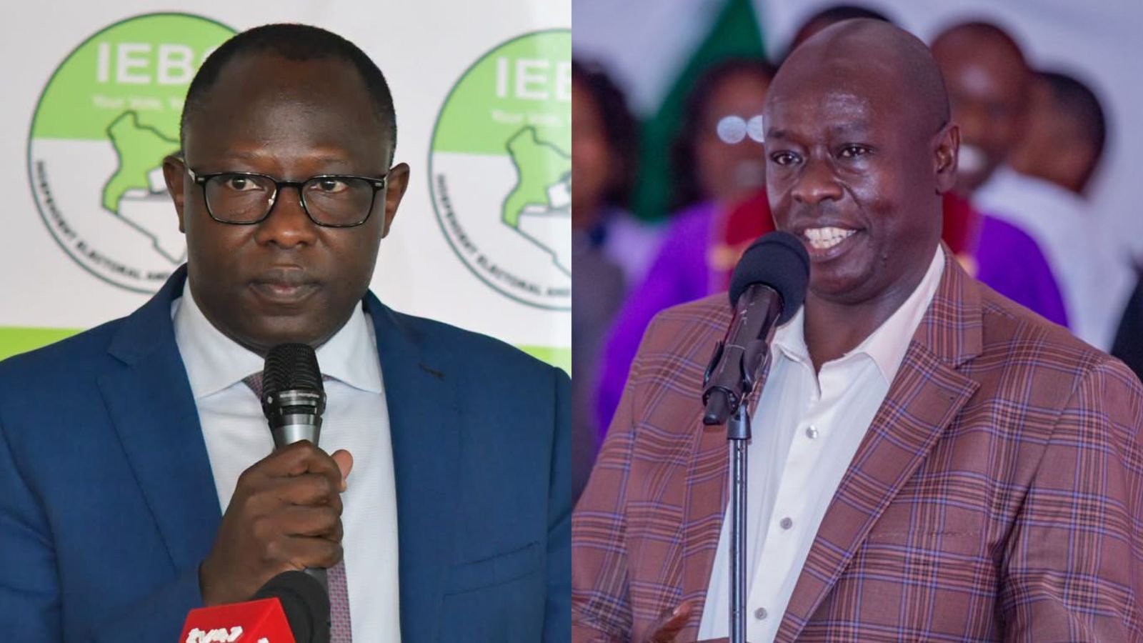File image of IEBC Chairperson Erastus Edung Ethekon and former Deputy President Rigathi Gachagua