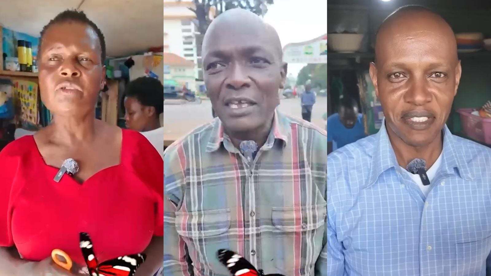 File image of Kericho residents Catherine Nafula, Dr. Rotich Joseph and Peter