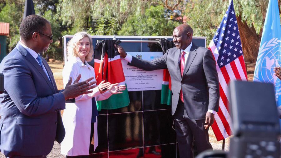 File image of Chargé d'Affaires at the United States Embassy Susan Burns and President William Ruto