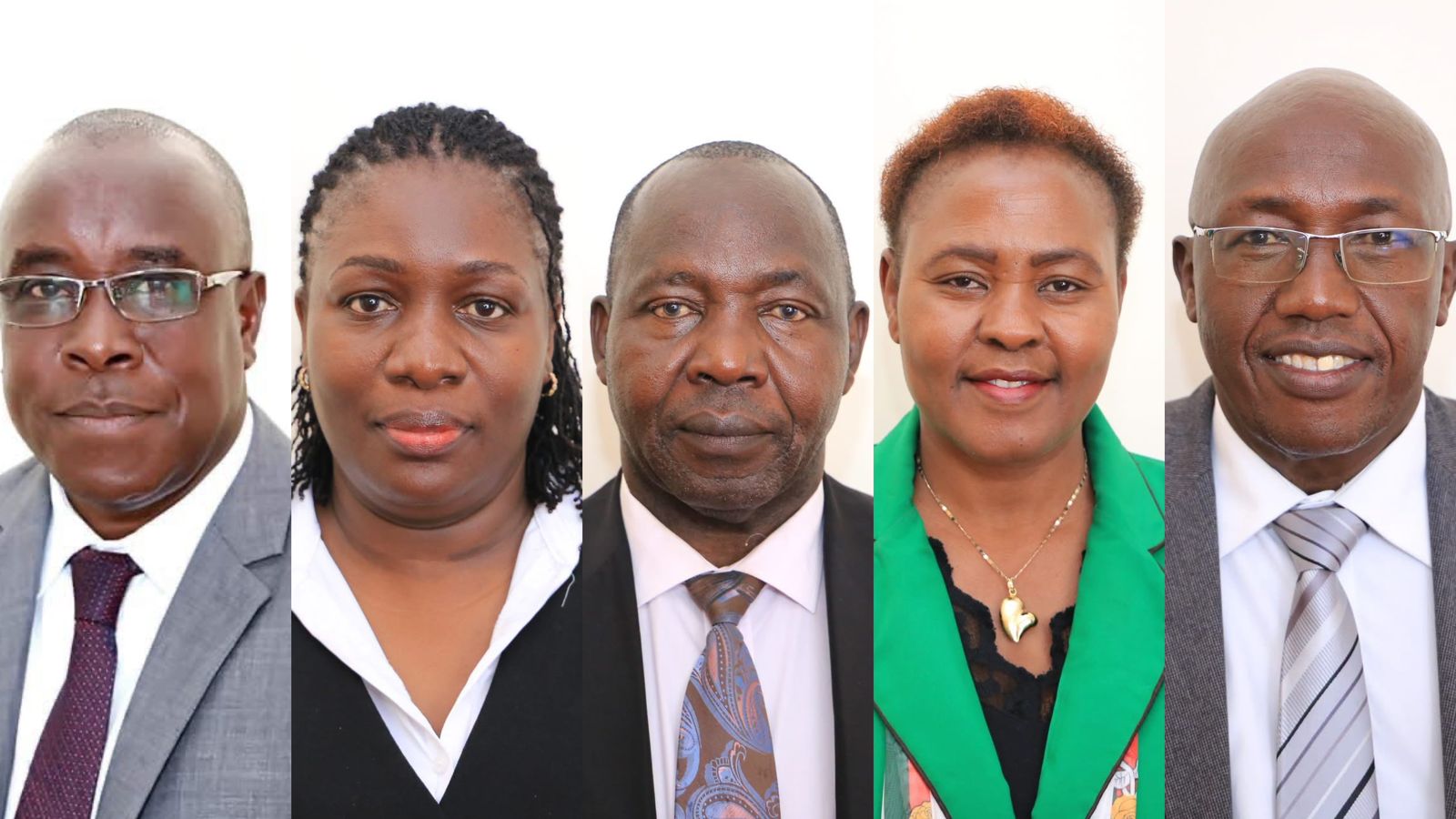 File image of Joseah Cheruiyot, Hardlyne Lusui, Eng. Joseph Atonga, Eunice Karanja, and Paul Cheboi