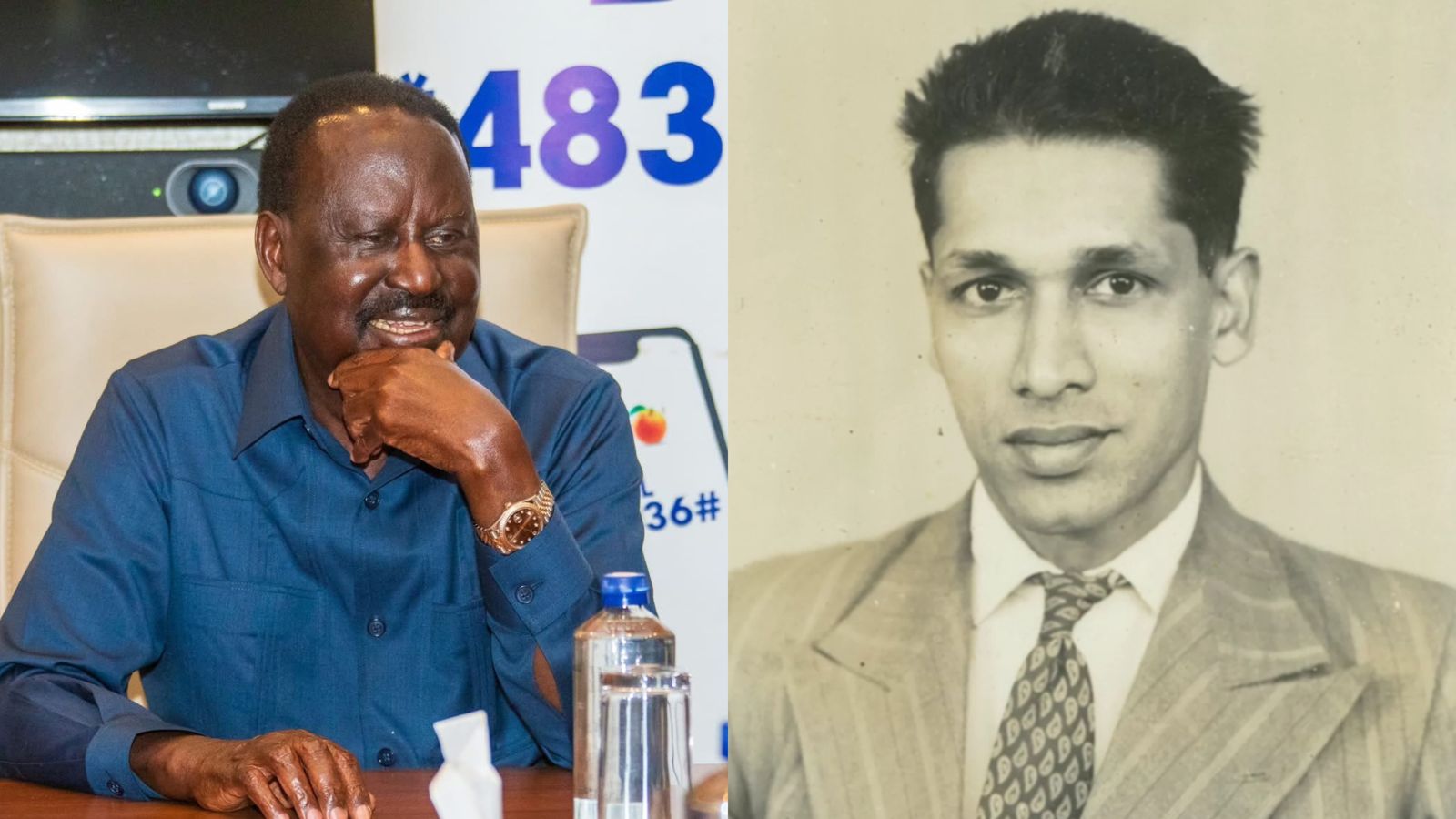 File image of former Prime Minister Raila Odinga and Pio Gama Pinto