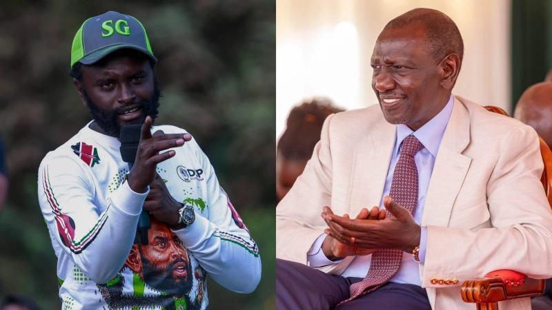 File image of DCP Secretary General Methu Muhia and President William Ruto