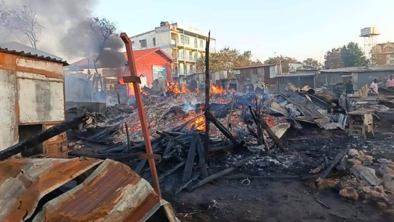 File image of the burned section of Kibuye Market
